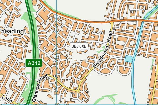 UB5 6XE map - OS VectorMap District (Ordnance Survey)