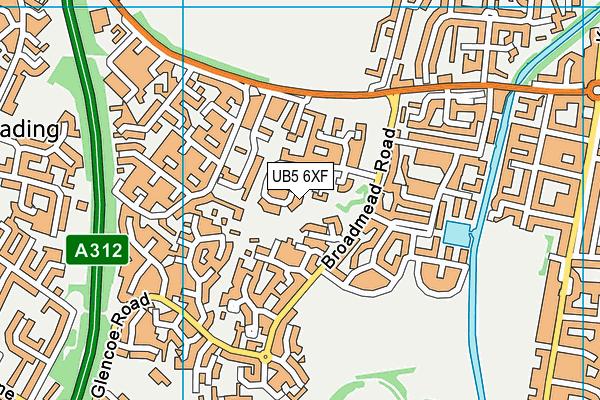 UB5 6XF map - OS VectorMap District (Ordnance Survey)