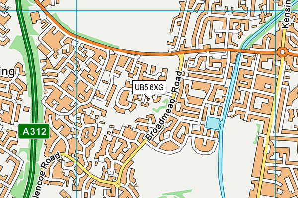 UB5 6XG map - OS VectorMap District (Ordnance Survey)