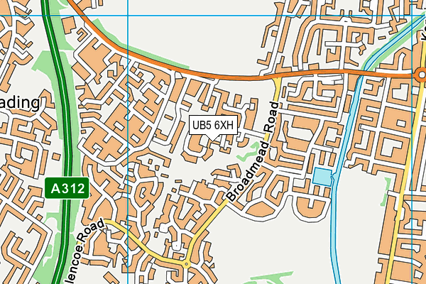 UB5 6XH map - OS VectorMap District (Ordnance Survey)