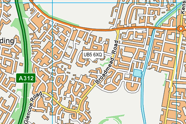 UB5 6XQ map - OS VectorMap District (Ordnance Survey)