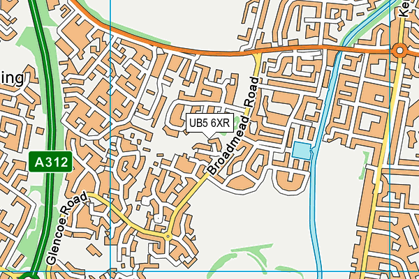 UB5 6XR map - OS VectorMap District (Ordnance Survey)