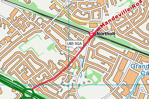 UB5 9GA map - OS VectorMap District (Ordnance Survey)