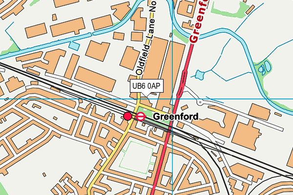 UB6 0AP map - OS VectorMap District (Ordnance Survey)