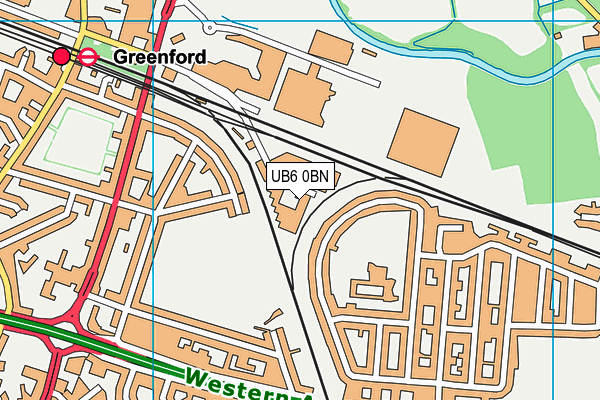 UB6 0BN map - OS VectorMap District (Ordnance Survey)