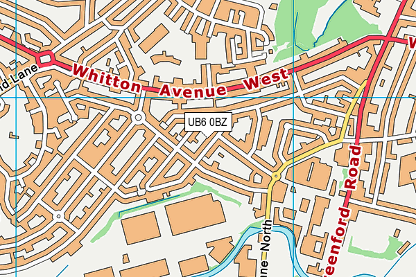 UB6 0BZ map - OS VectorMap District (Ordnance Survey)