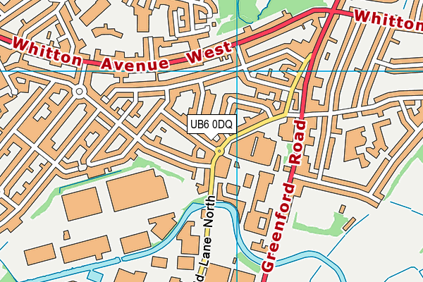 UB6 0DQ map - OS VectorMap District (Ordnance Survey)