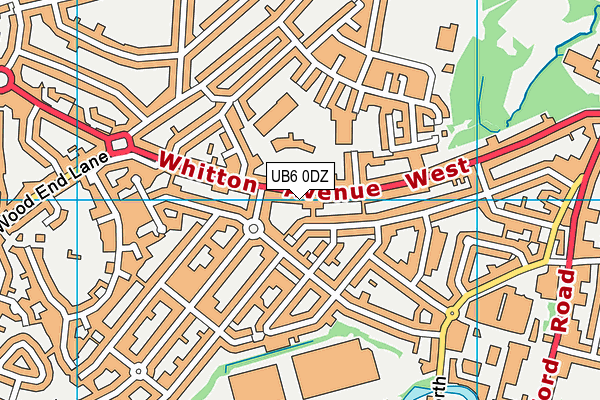 UB6 0DZ map - OS VectorMap District (Ordnance Survey)