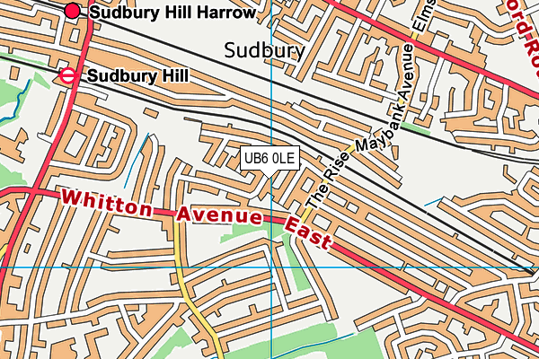 UB6 0LE map - OS VectorMap District (Ordnance Survey)