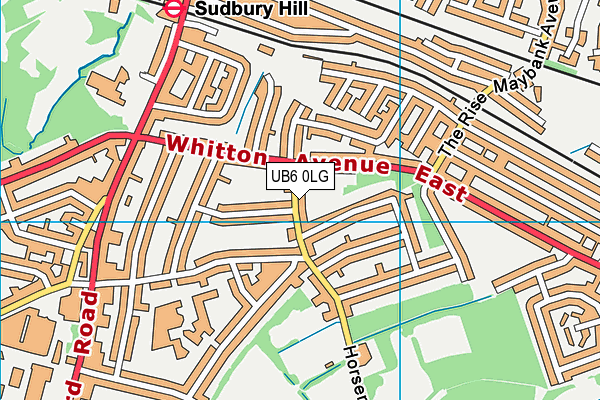 UB6 0LG map - OS VectorMap District (Ordnance Survey)