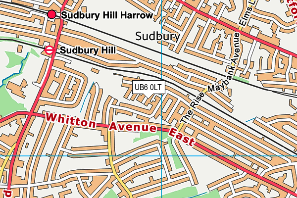 UB6 0LT map - OS VectorMap District (Ordnance Survey)