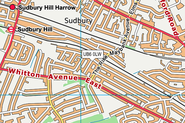 UB6 0LW map - OS VectorMap District (Ordnance Survey)