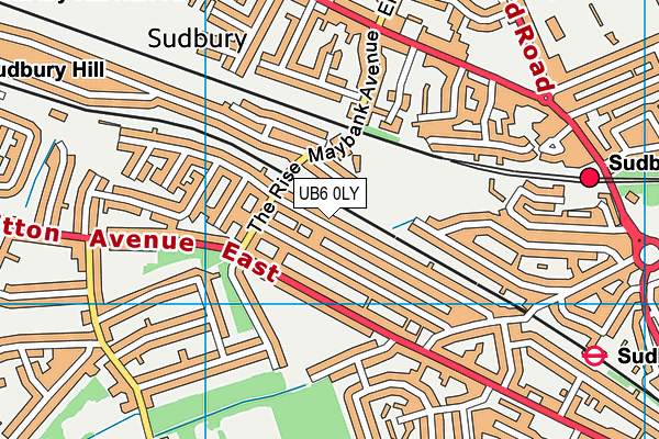 UB6 0LY map - OS VectorMap District (Ordnance Survey)