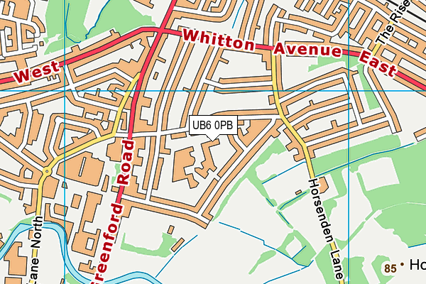 Horsenden Primary School map (UB6 0PB) - OS VectorMap District (Ordnance Survey)