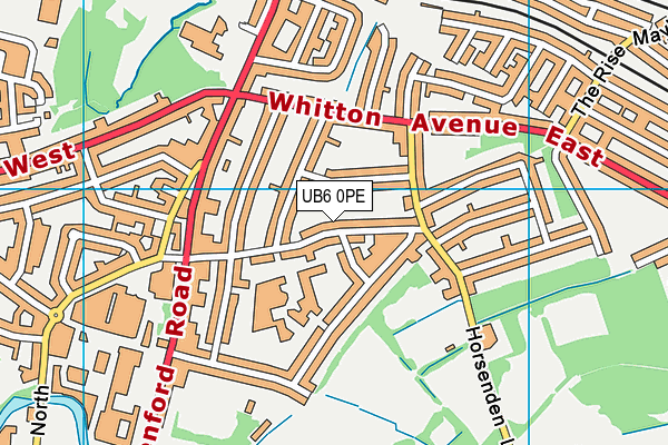 UB6 0PE map - OS VectorMap District (Ordnance Survey)