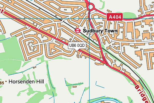 UB6 0QD map - OS VectorMap District (Ordnance Survey)