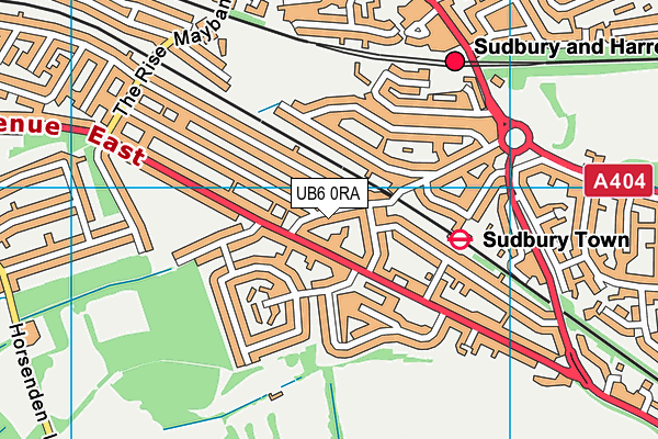 UB6 0RA map - OS VectorMap District (Ordnance Survey)