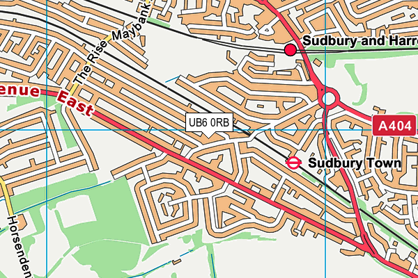 UB6 0RB map - OS VectorMap District (Ordnance Survey)