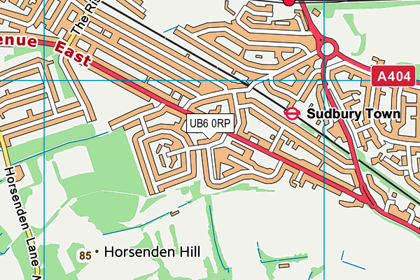 UB6 0RP map - OS VectorMap District (Ordnance Survey)