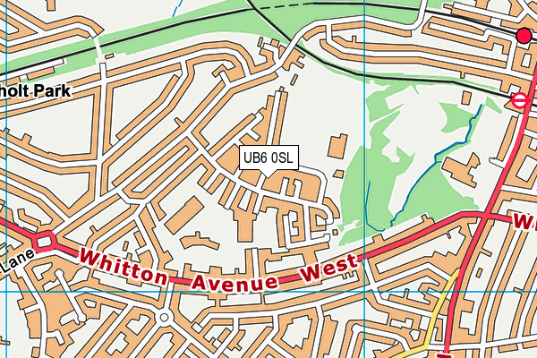 UB6 0SL map - OS VectorMap District (Ordnance Survey)