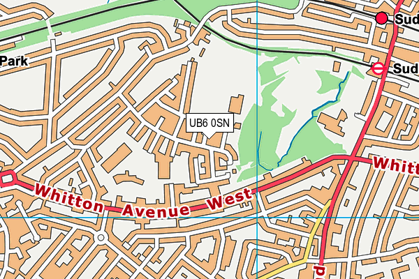 UB6 0SN map - OS VectorMap District (Ordnance Survey)