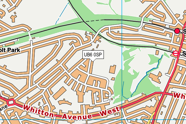 UB6 0SP map - OS VectorMap District (Ordnance Survey)