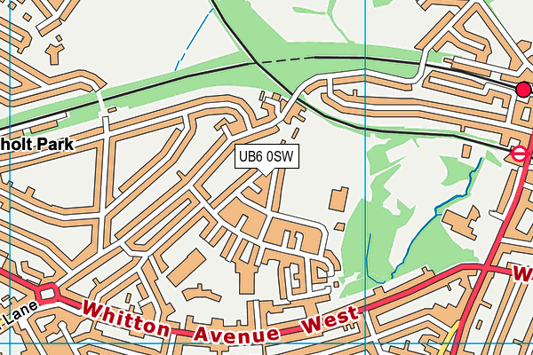 UB6 0SW map - OS VectorMap District (Ordnance Survey)