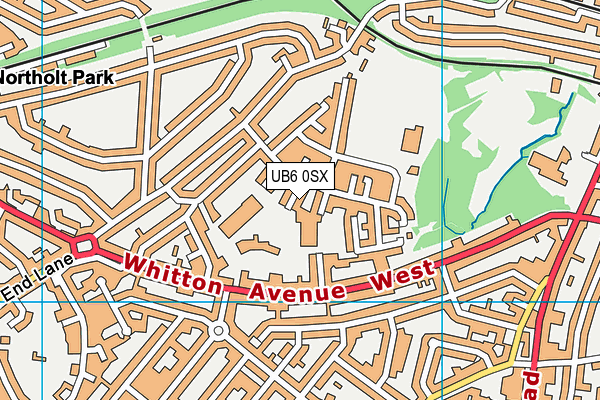 UB6 0SX map - OS VectorMap District (Ordnance Survey)