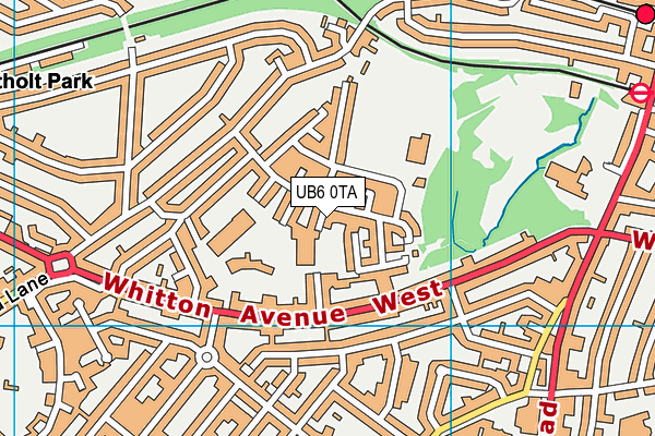 UB6 0TA map - OS VectorMap District (Ordnance Survey)
