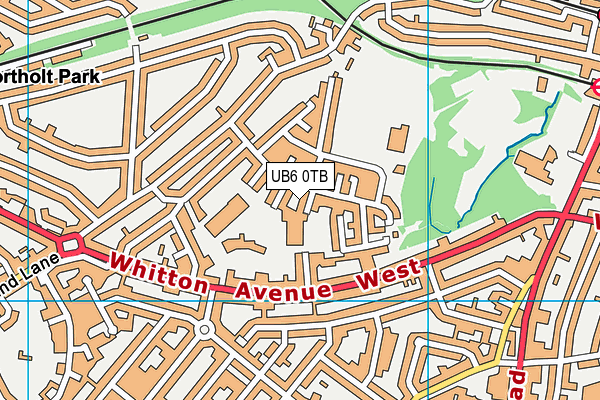 UB6 0TB map - OS VectorMap District (Ordnance Survey)