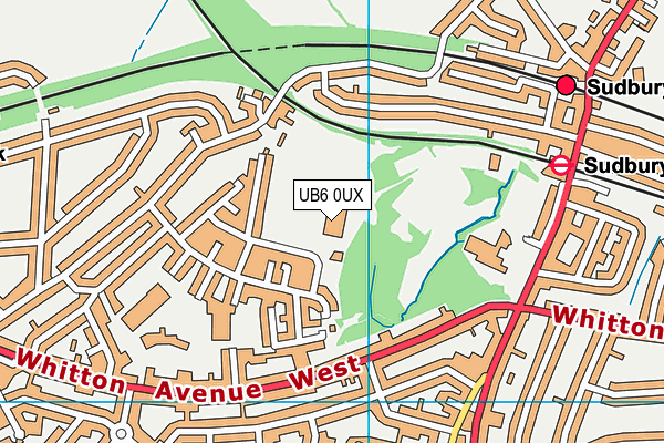 UB6 0UX map - OS VectorMap District (Ordnance Survey)