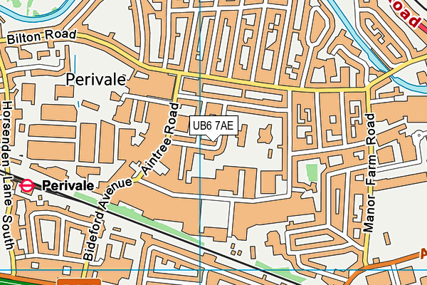 UB6 7AE map - OS VectorMap District (Ordnance Survey)