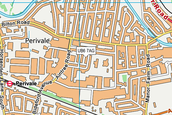 UB6 7AG map - OS VectorMap District (Ordnance Survey)