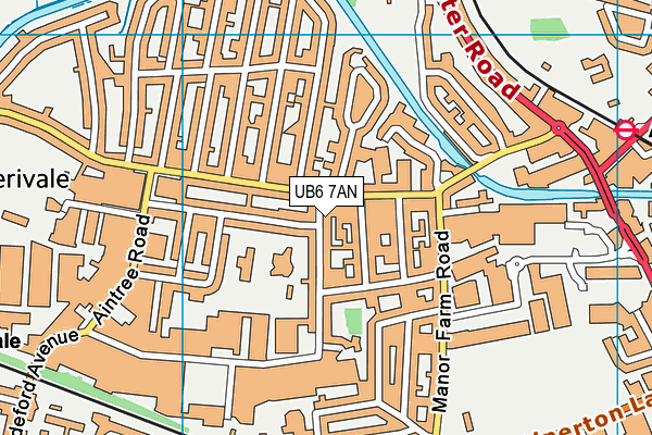 UB6 7AN map - OS VectorMap District (Ordnance Survey)