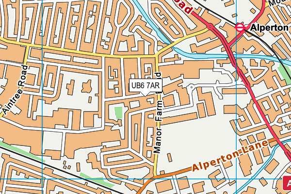 UB6 7AR map - OS VectorMap District (Ordnance Survey)
