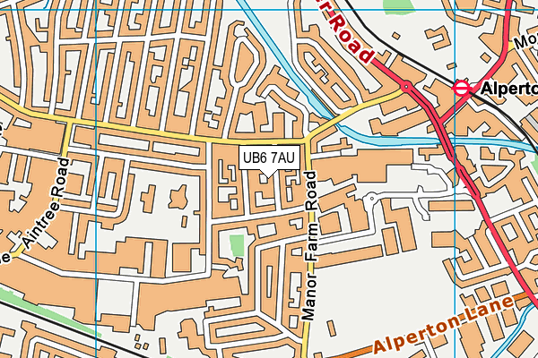 UB6 7AU map - OS VectorMap District (Ordnance Survey)