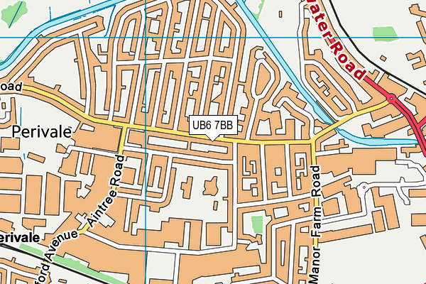 UB6 7BB map - OS VectorMap District (Ordnance Survey)