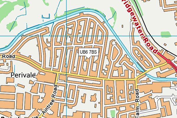 UB6 7BS map - OS VectorMap District (Ordnance Survey)