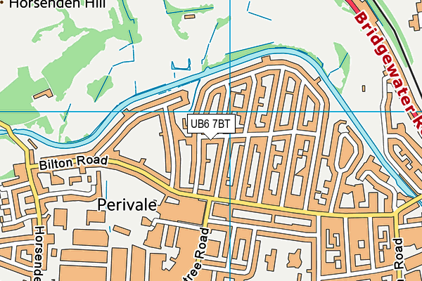 UB6 7BT map - OS VectorMap District (Ordnance Survey)