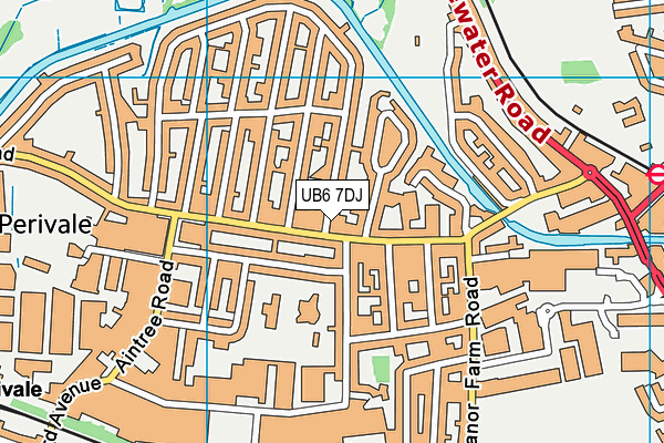 UB6 7DJ map - OS VectorMap District (Ordnance Survey)