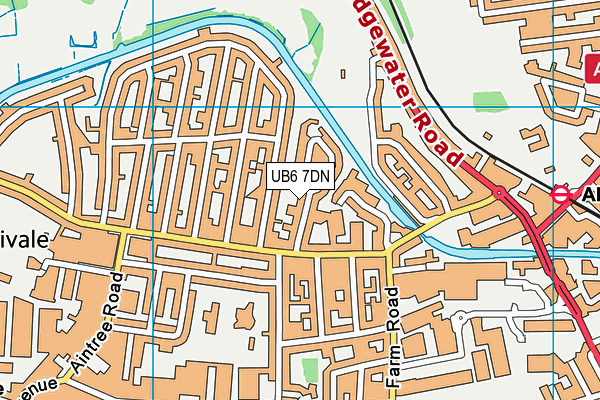 UB6 7DN map - OS VectorMap District (Ordnance Survey)