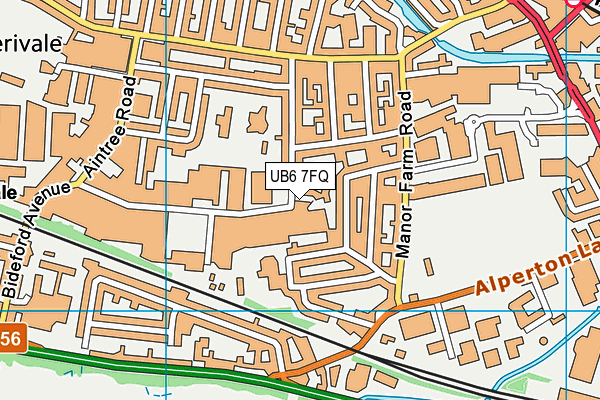 UB6 7FQ map - OS VectorMap District (Ordnance Survey)