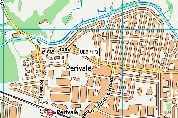 UB6 7HQ map - OS VectorMap District (Ordnance Survey)