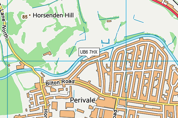UB6 7HX map - OS VectorMap District (Ordnance Survey)