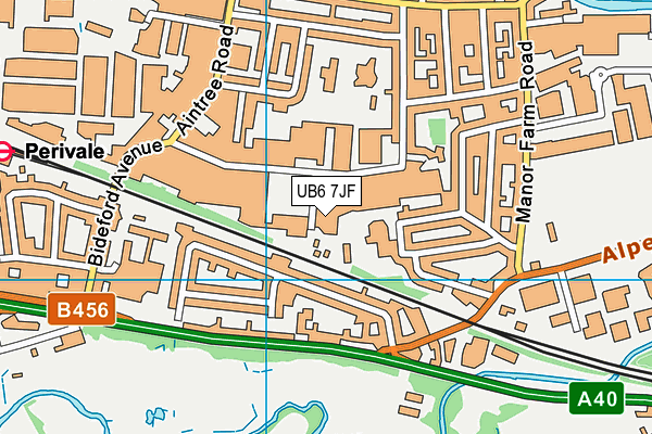 UB6 7JF map - OS VectorMap District (Ordnance Survey)