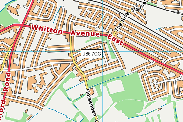 UB6 7QG map - OS VectorMap District (Ordnance Survey)