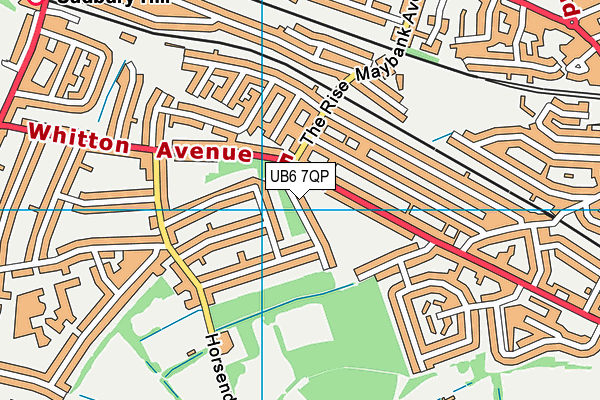 UB6 7QP map - OS VectorMap District (Ordnance Survey)
