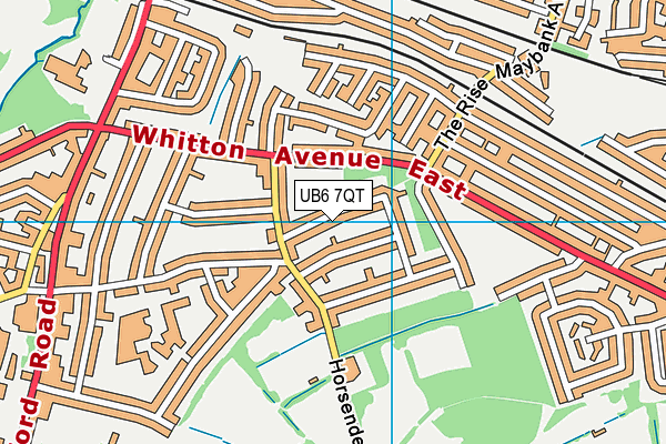 UB6 7QT map - OS VectorMap District (Ordnance Survey)