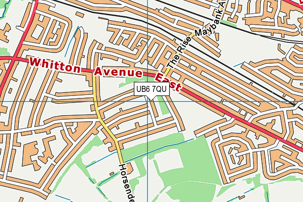UB6 7QU map - OS VectorMap District (Ordnance Survey)