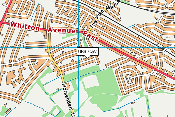 UB6 7QW map - OS VectorMap District (Ordnance Survey)